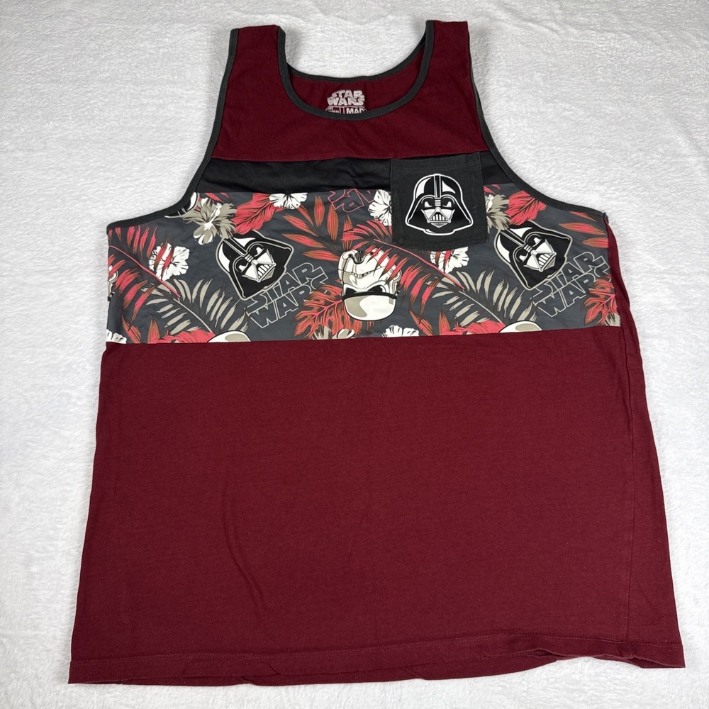 Star Wars Mad Engine Darth Vader Storm Trooper‎ Red Tank Top Medium Graphic Tee